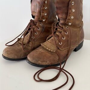 Ariat Brown Leather Lace-Up Boots